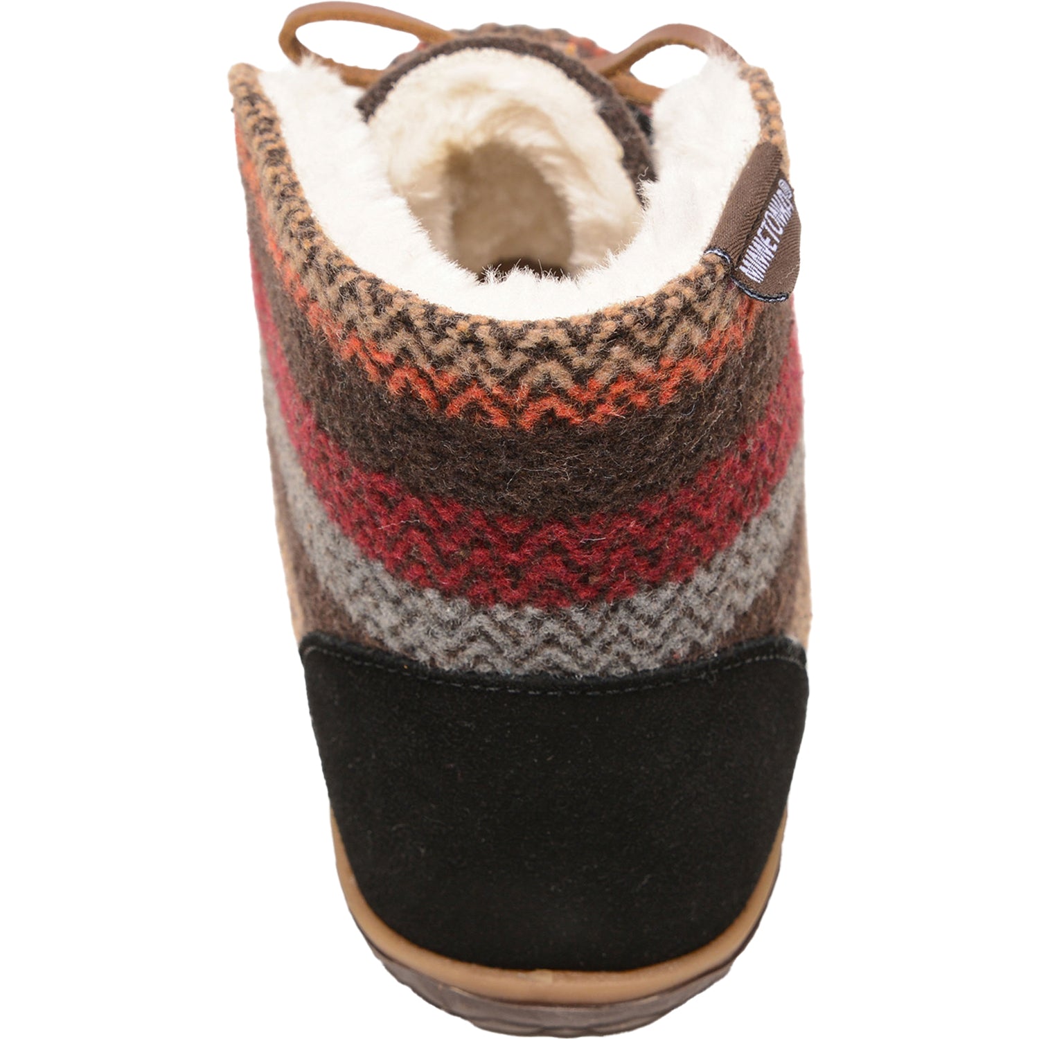 Womens Minnetonka Women's Minnetonka Torrey Black/Multi Suede Black/Multi Suede