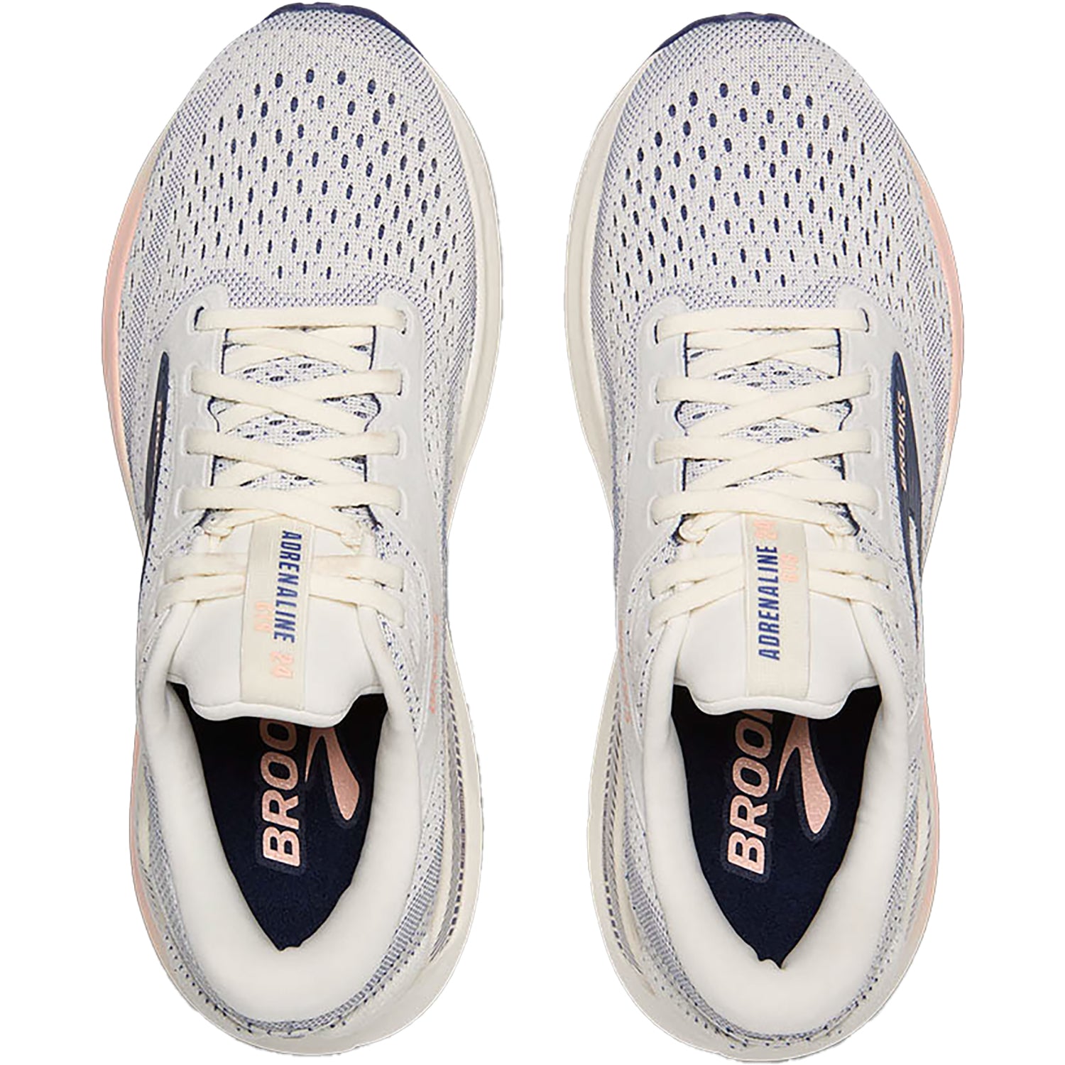 Womens Brooks Women's Brooks Adrenaline GTS 24 Stability Grey/Blue Ribbon/Peach Mesh (Stability Support) Grey/Blue Ribbon/Peach Mesh