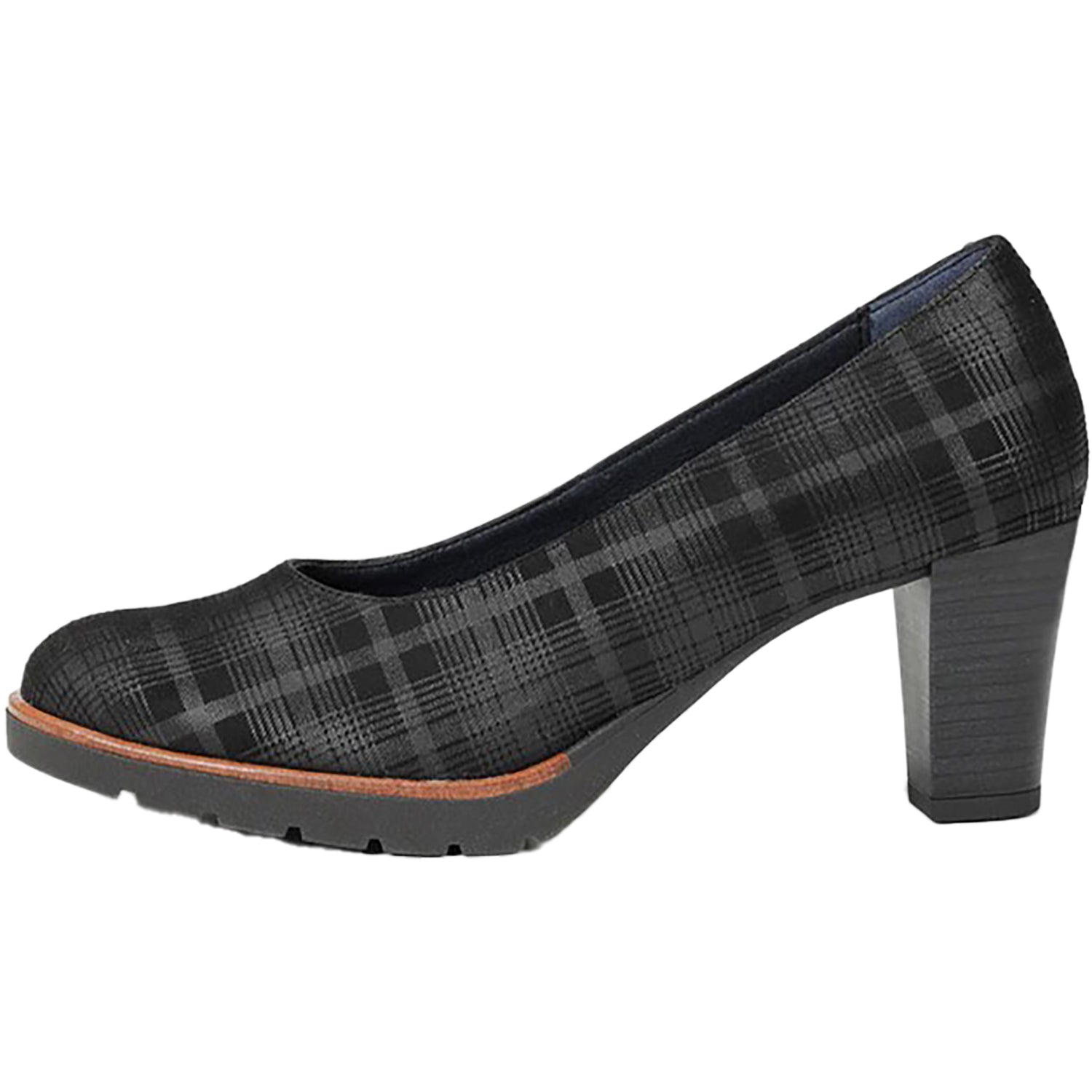 Womens Dorking Women's Dorking Opium D7976 Black Plaid Leather Black Plaid Leather
