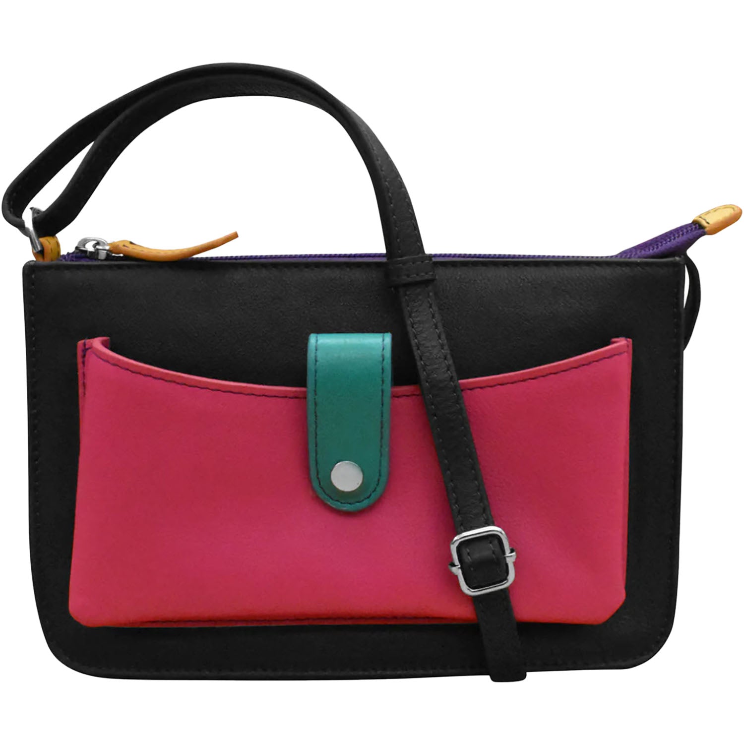 Womens Ili new york ili New York Front Pocket Phone Bag Black Brights Black Brights