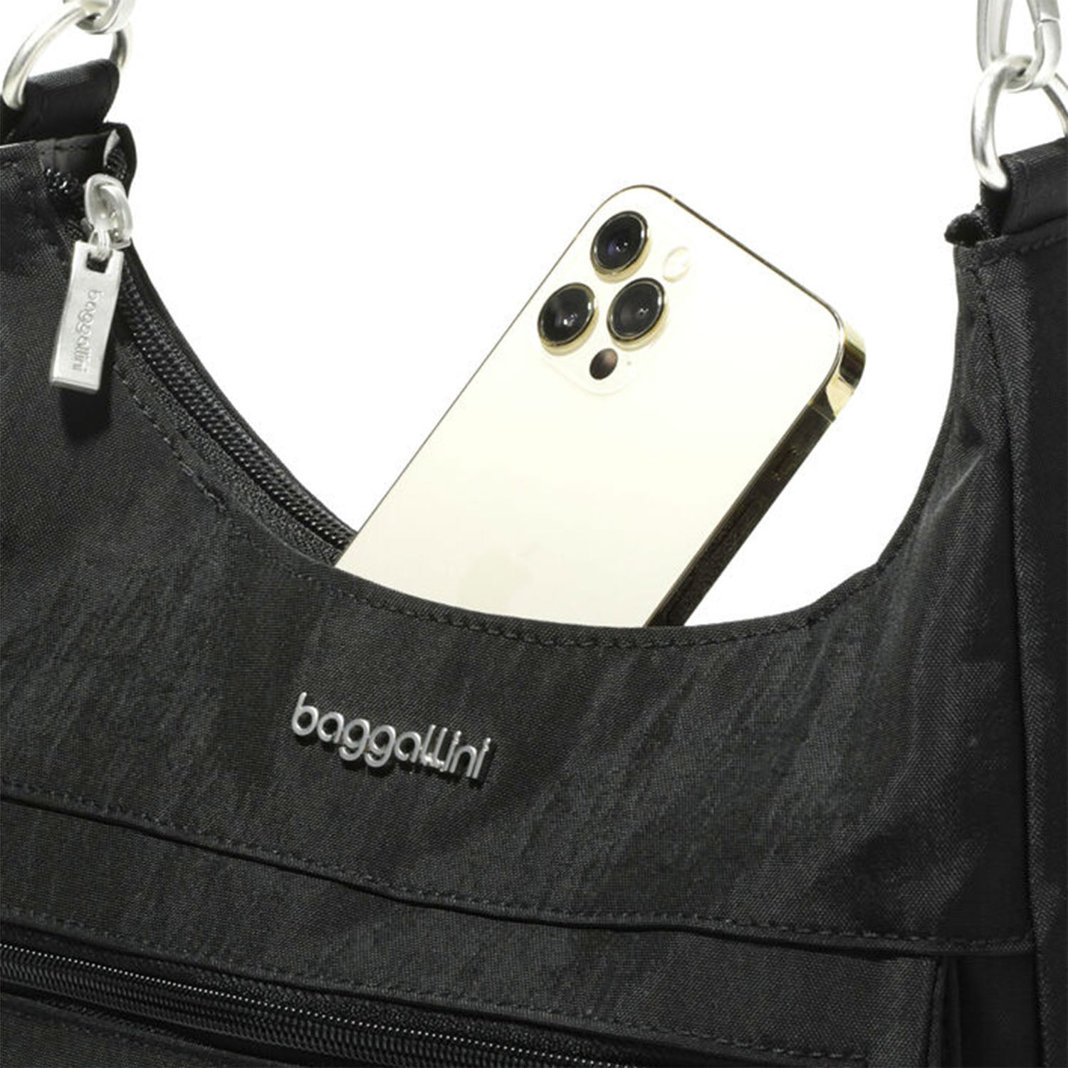 Womens Baggallini Baggallini Modern Pocket Half Moon Bag Handbags Black Synthetic Black Synthetic