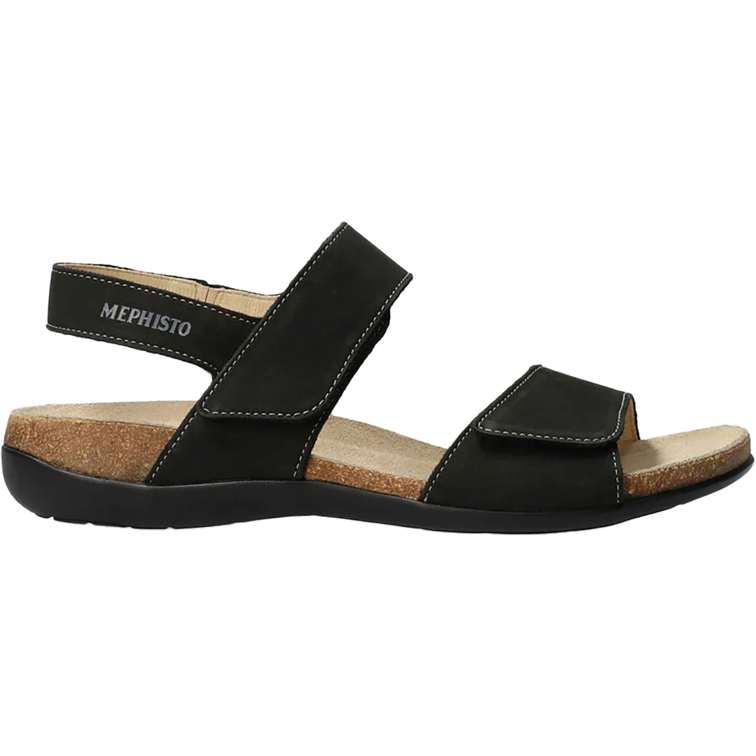 Womens Mephisto Mephisto Agave Women's Sandals Black Bucksoft Leather Black Bucksoft Leather