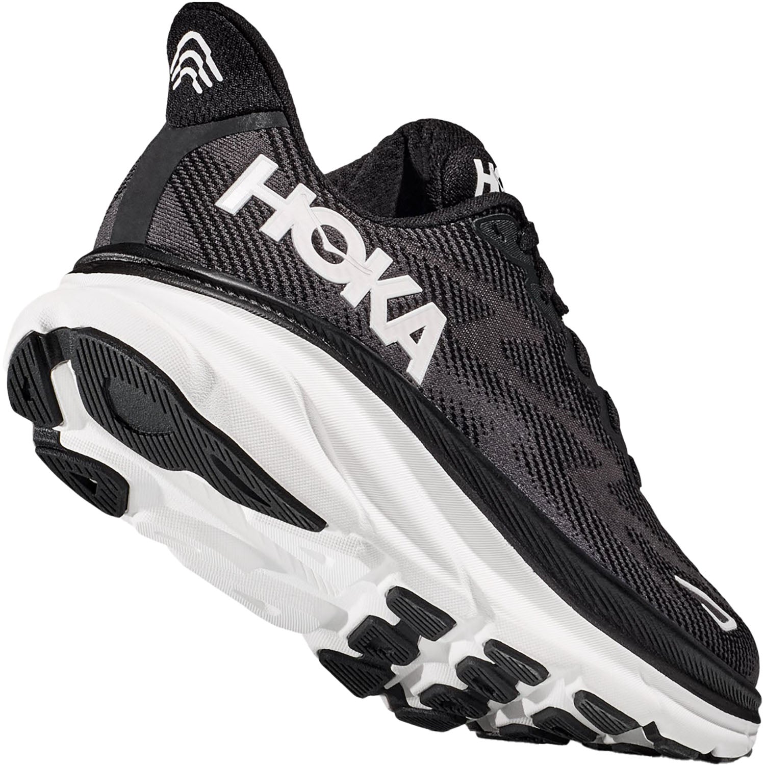 Womens Hoka one one Hoka Clifton 9 Women's Road Running Shoes Black/White Mesh (Neutral Support) Black/White Mesh