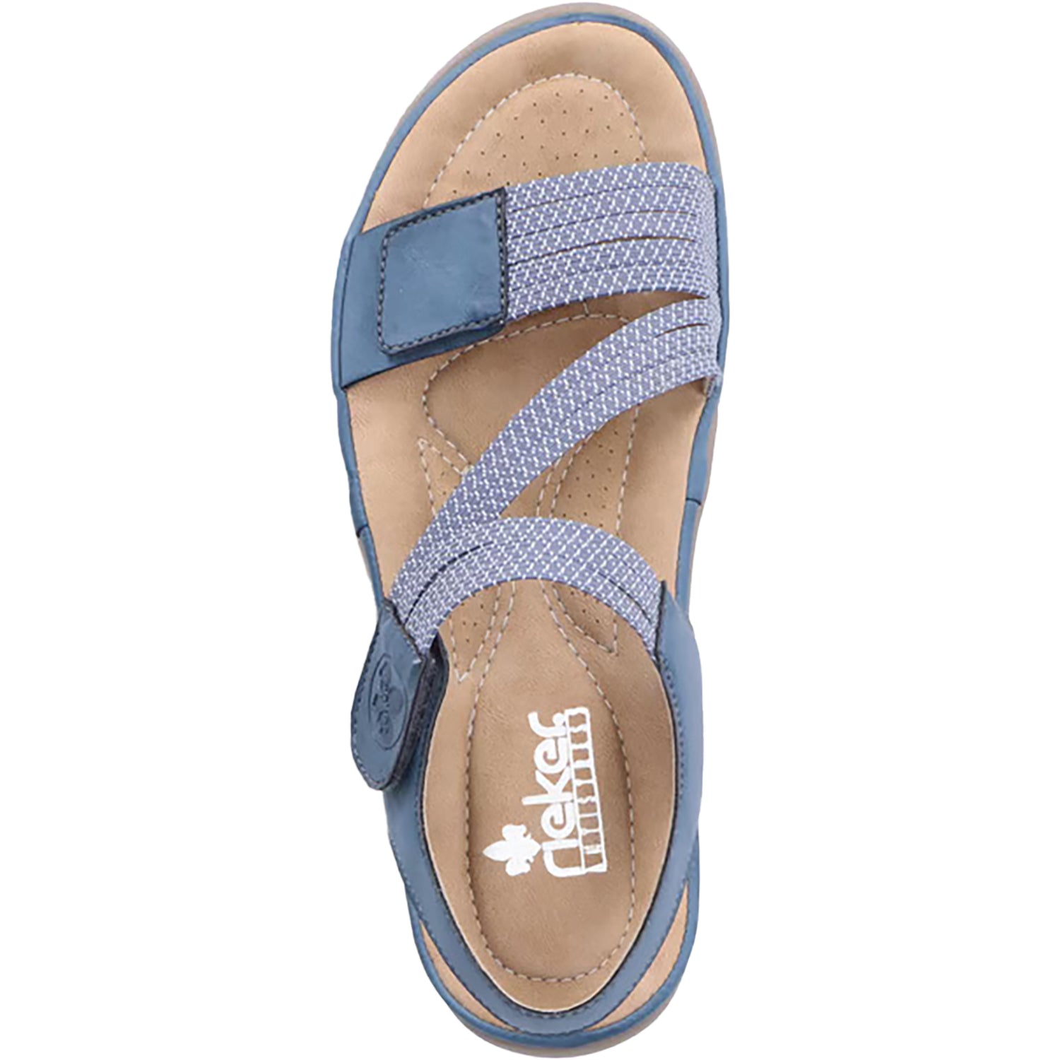Womens Rieker Rieker 64870-14 Women's Sandals Royal/Jeans-Weiss Synthetic Royal/Jeans-Weiss Synthetic