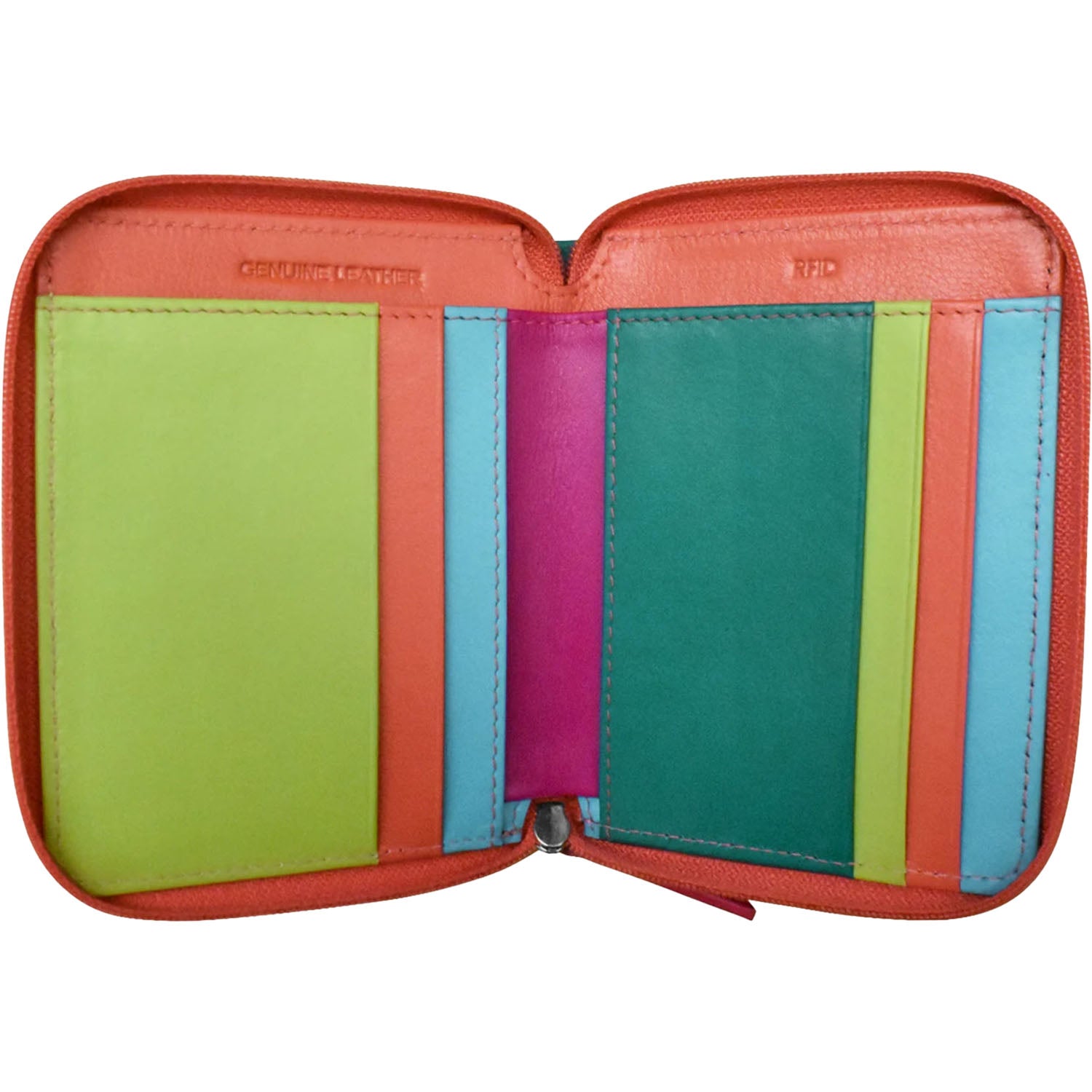 Womens Ili new york ili New York Small Multi Color Zip Wallet  Wallet Paradise Multi Paradise Multi