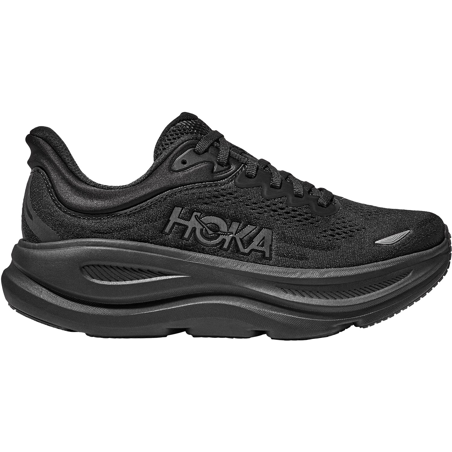 Mens Hoka one one Men's Hoka Bondi 9 Black/Black Mesh (Neutral Support) Black/Black Mesh