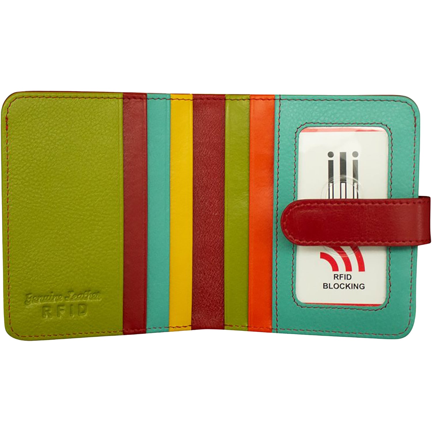 Womens Ili new york ili New York Bi-Fold Credit Card Wallet  Citrus Multi Leather Citrus Multi Leather