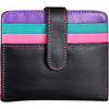 Womens Ili new york ili New York Bi-Fold Credit Card Wallet Black Brights Leather Black Brights Leather