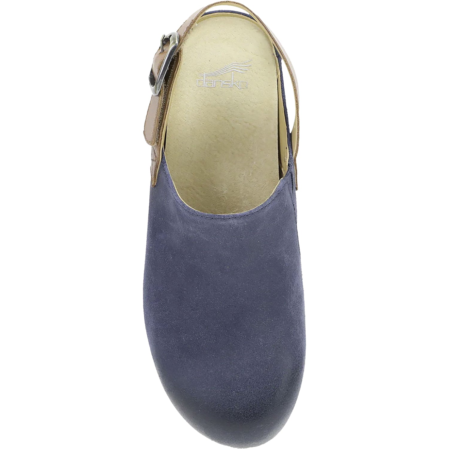 Womens Dansko Dansko Merrin Women's Sling Back Clogs Blue Burnished Suede Blue Burnished Suede