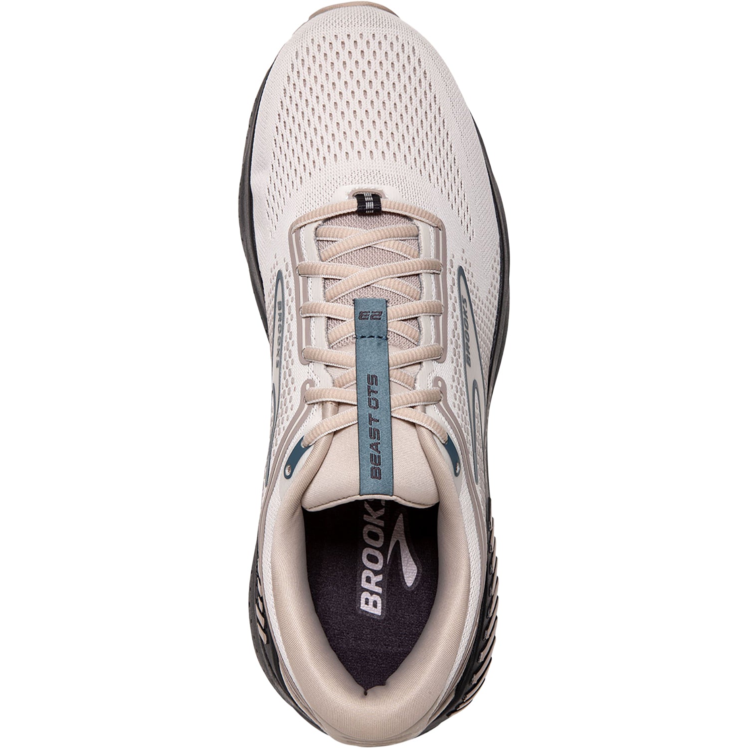 Mens Brooks Brooks Beast GTS 23 Men's Road Running Shoes Chateau Grey/White Sand/Blue Mesh (Stability Support) Chateau Grey/White Sand/Blue Mesh