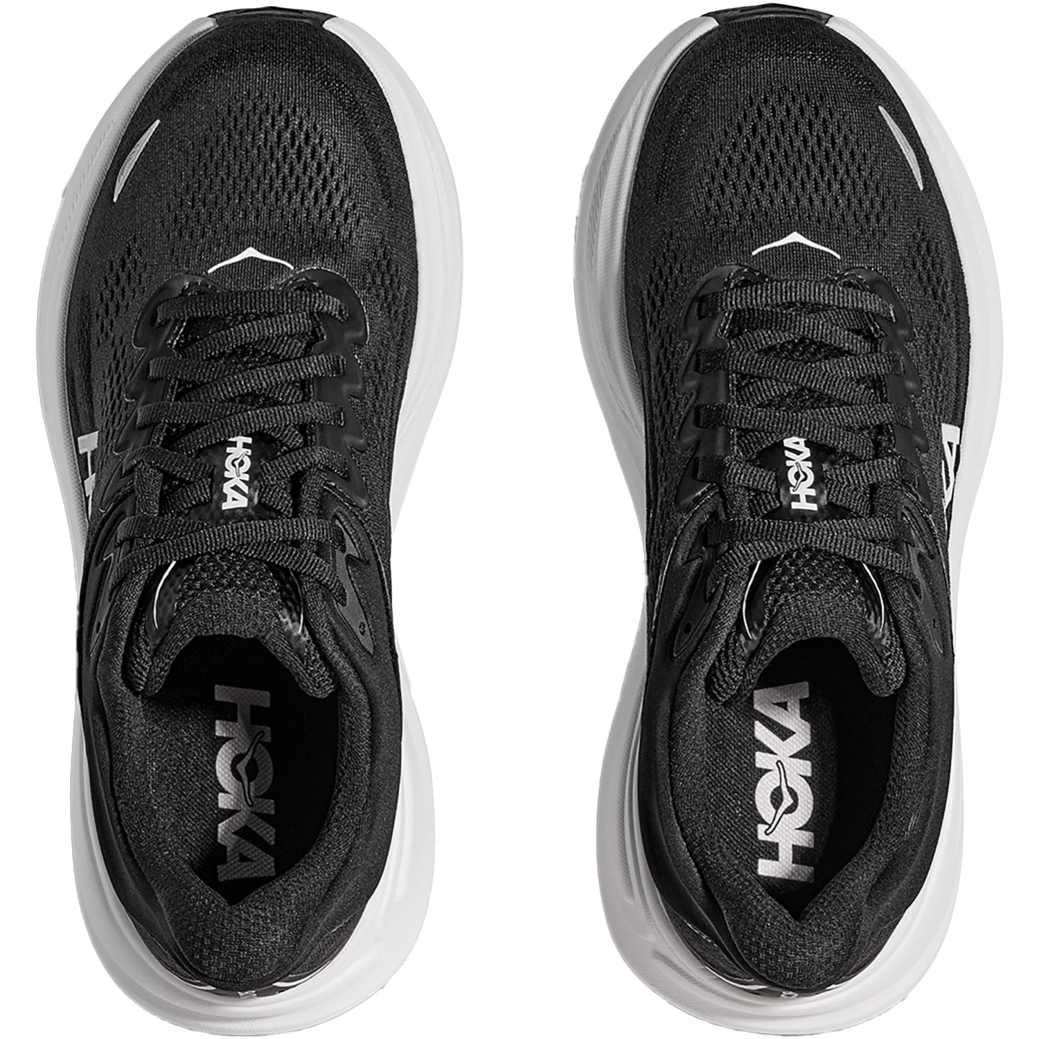 Womens Hoka one one Women's Hoka Bondi 9 Black/White Mesh (Neutral Support) Black/White Mesh