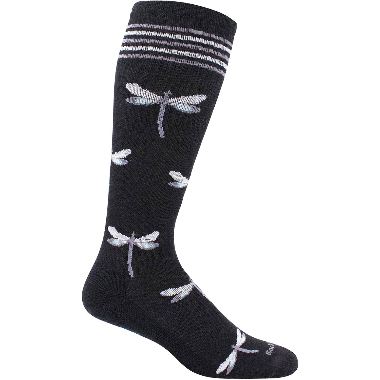 Womens Sockwell Sockwell Dragonfly Knee High Socks 15-20 mmHg Women's Compression Socks Black Black