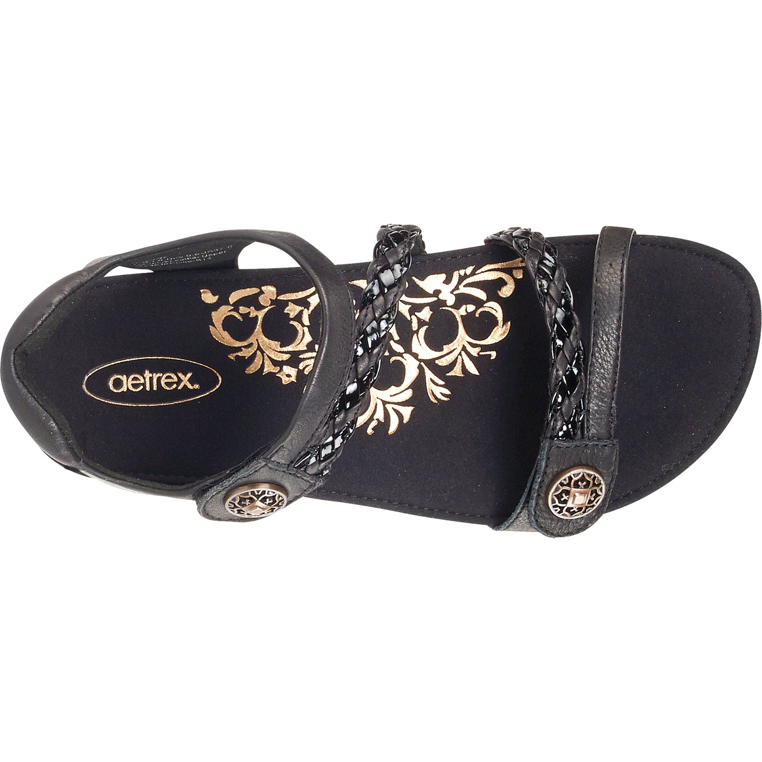 Womens Aetrex Women's Aetrex Jillian Black Leather Black Leather