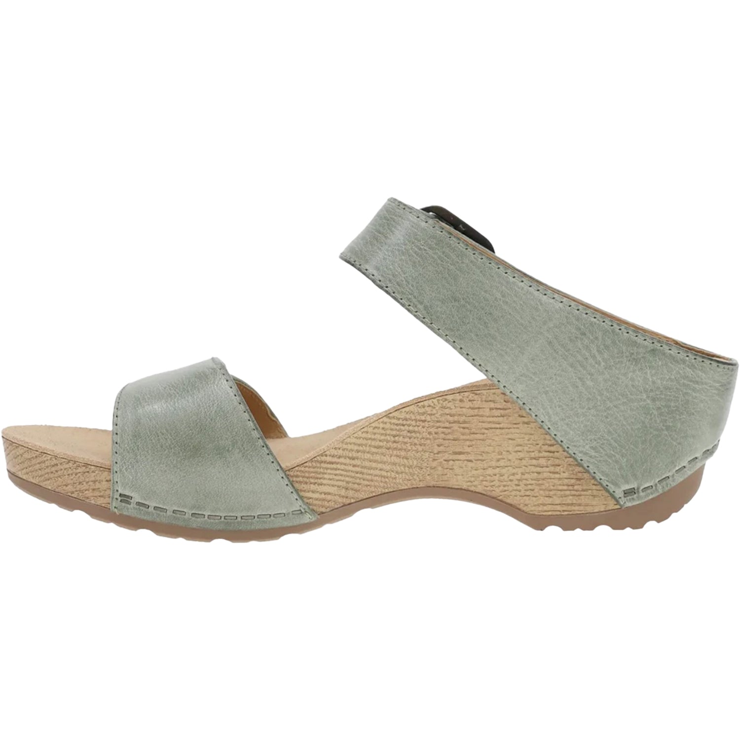 Womens Dansko Dansko Tanya Women's Wedge Heel Slide Sandals Sage Milled Burnished Leather Sage Milled Burnished Leather