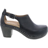 Womens Dansko Dansko Sassy Women's High Heel Slip On Shoes Black Milled Burnished Leather Black Milled Burnished Leather