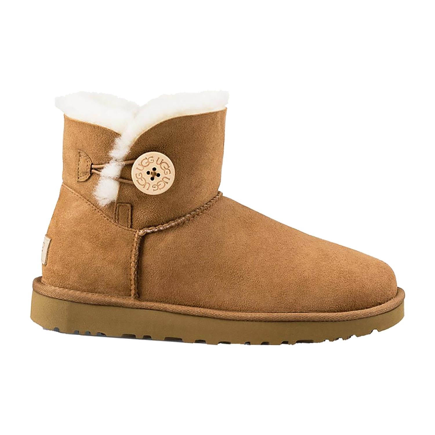 Womens Ugg UGG Mini Bailey Button II Women's Chestnut Sheepskin Chestnut Sheepskin