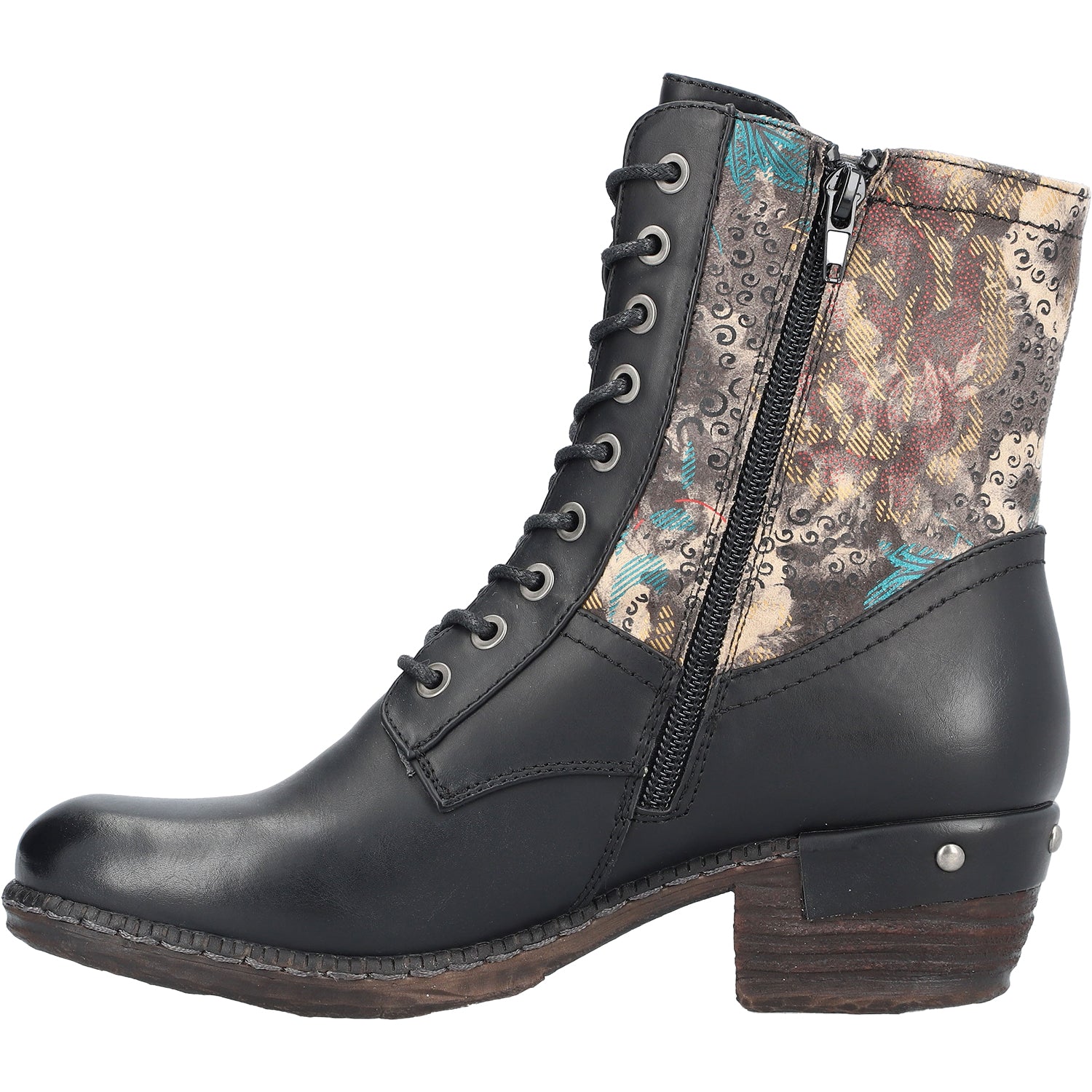 Womens Rieker Rieker 93614-00 Women's Boots Schwarz/Rauch-Multi Schwarz/Rauch-Multi