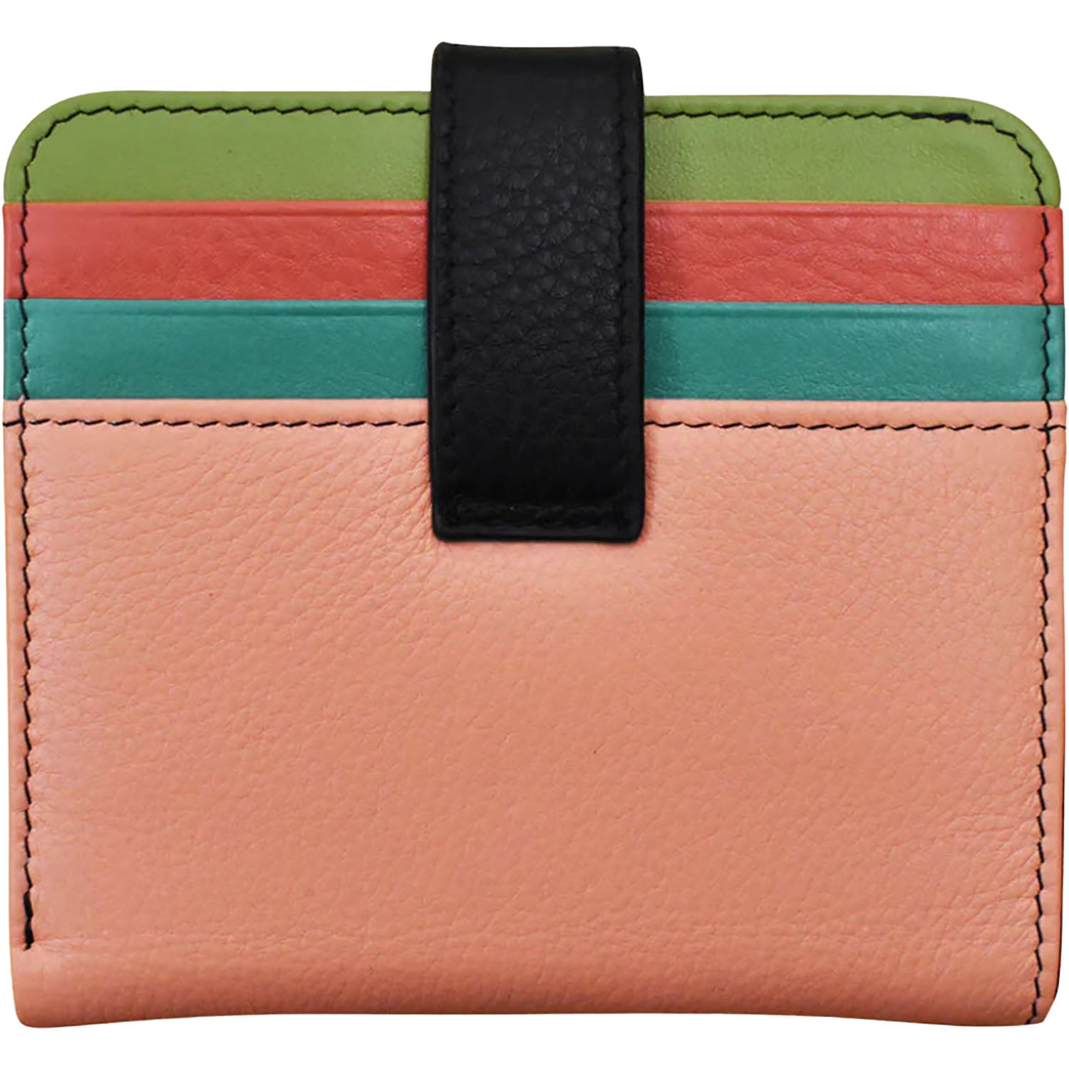 Womens Ili new york ili New York Small Bi-Fold Wallet Peach Multi Leather Peach Multi