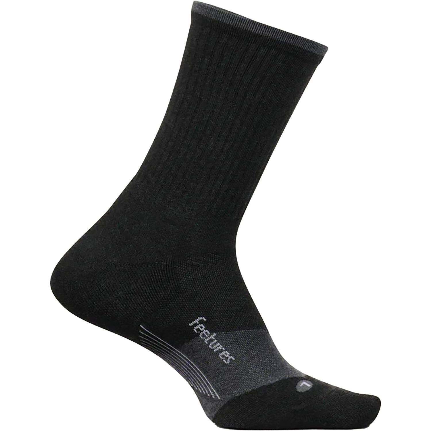 Unisex Feetures Trail Max Cushion Mini Crew Charcoal