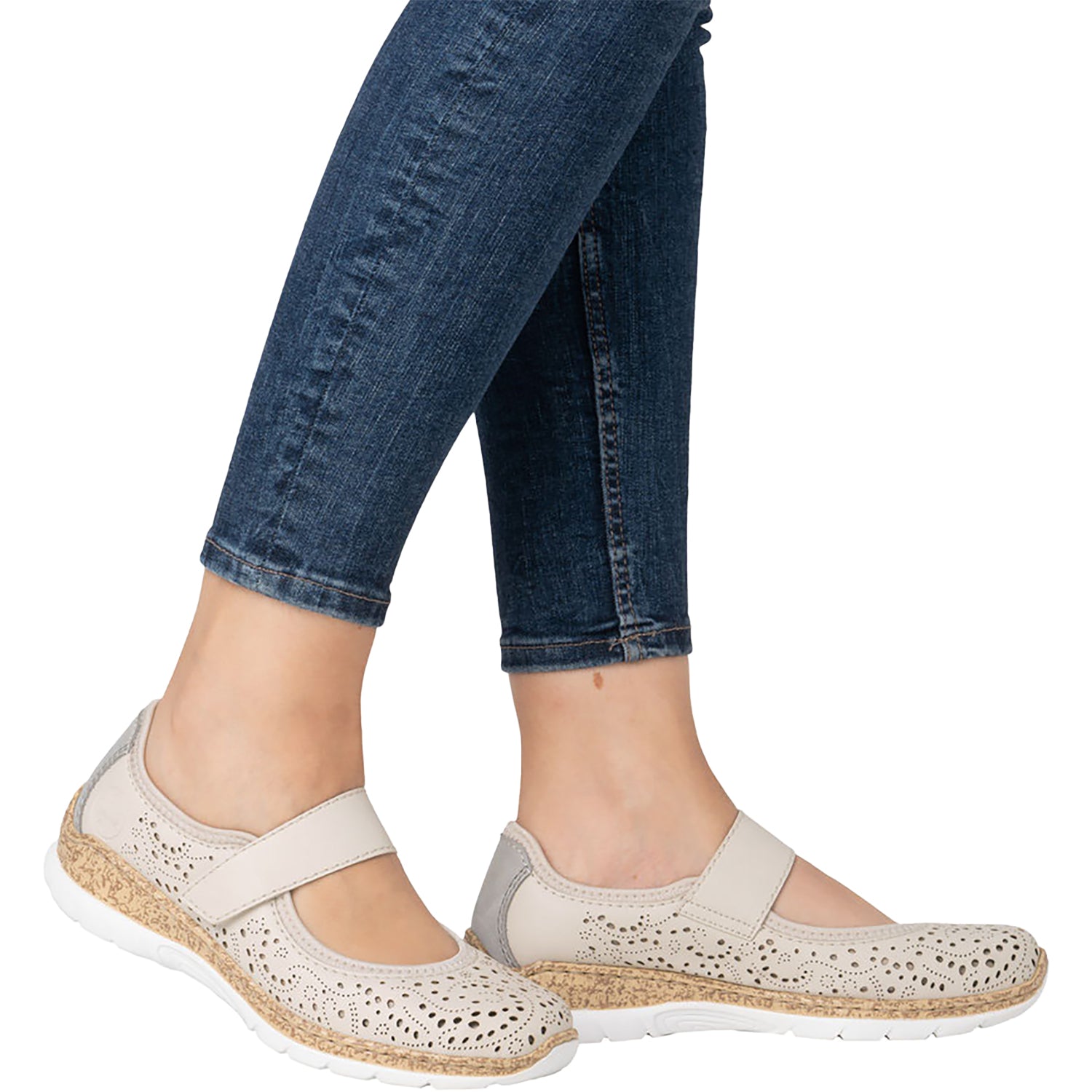 Womens Rieker Rieker N4299-60 Stretch Women's Shoes Perle/Cement/Cream Perle/Cement/Cream
