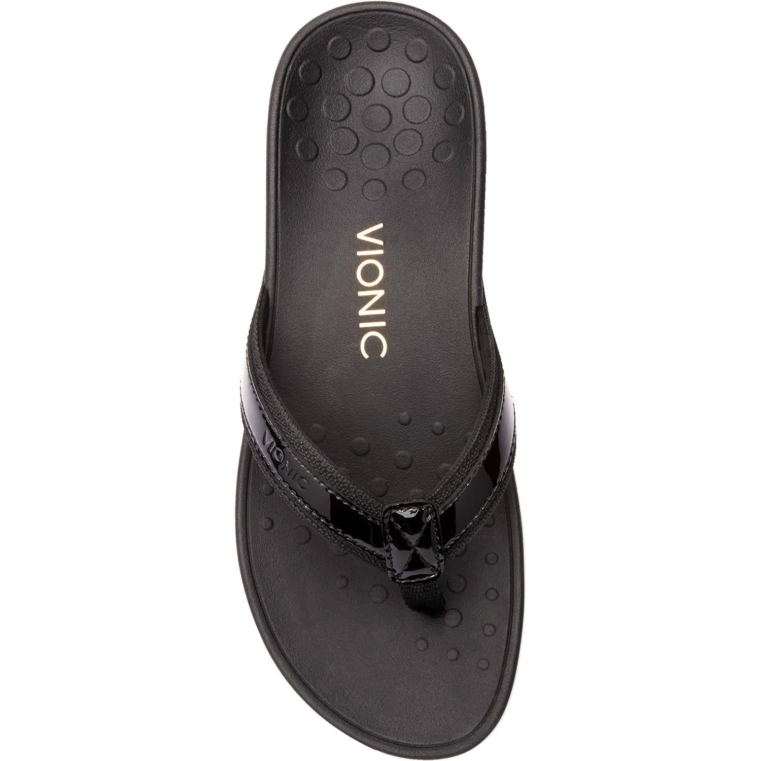 Womens Vionic Vionic High Tide Women's Platform Sandals Black Fabric/Leather Black Fabric/Leather