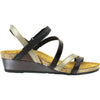 Womens Naot Naot Hero Women's Wedge Heel Sandals Black/Pewter/Walnut Leather Black/Pewter/Walnut Leather