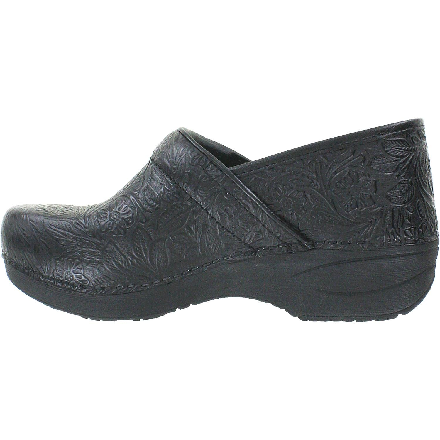 Womens Dansko Dansko XP 20 Women's Clogs Black Floral Tooled Leather Black Floral Tooled Leather