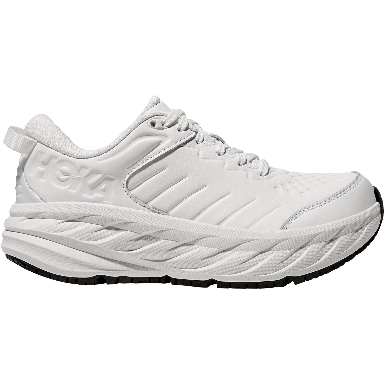 Womens Hoka one one Women's Hoka Bondi SR Frost/Frost Leather (Neutral Support) Frost/Frost Leather