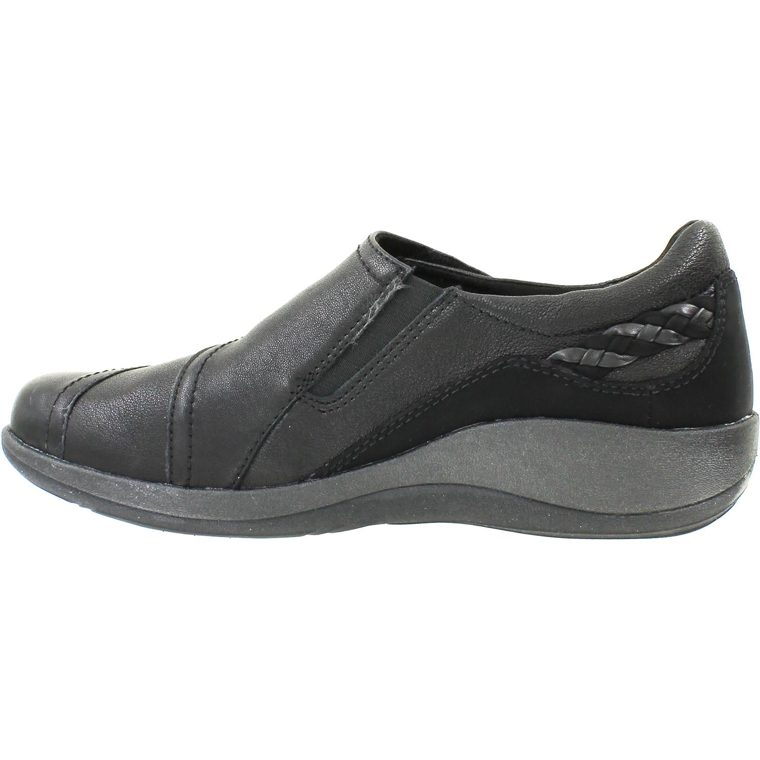 Aetrex Karina Women's Slip On Shoes Black Leather – Footwear etc