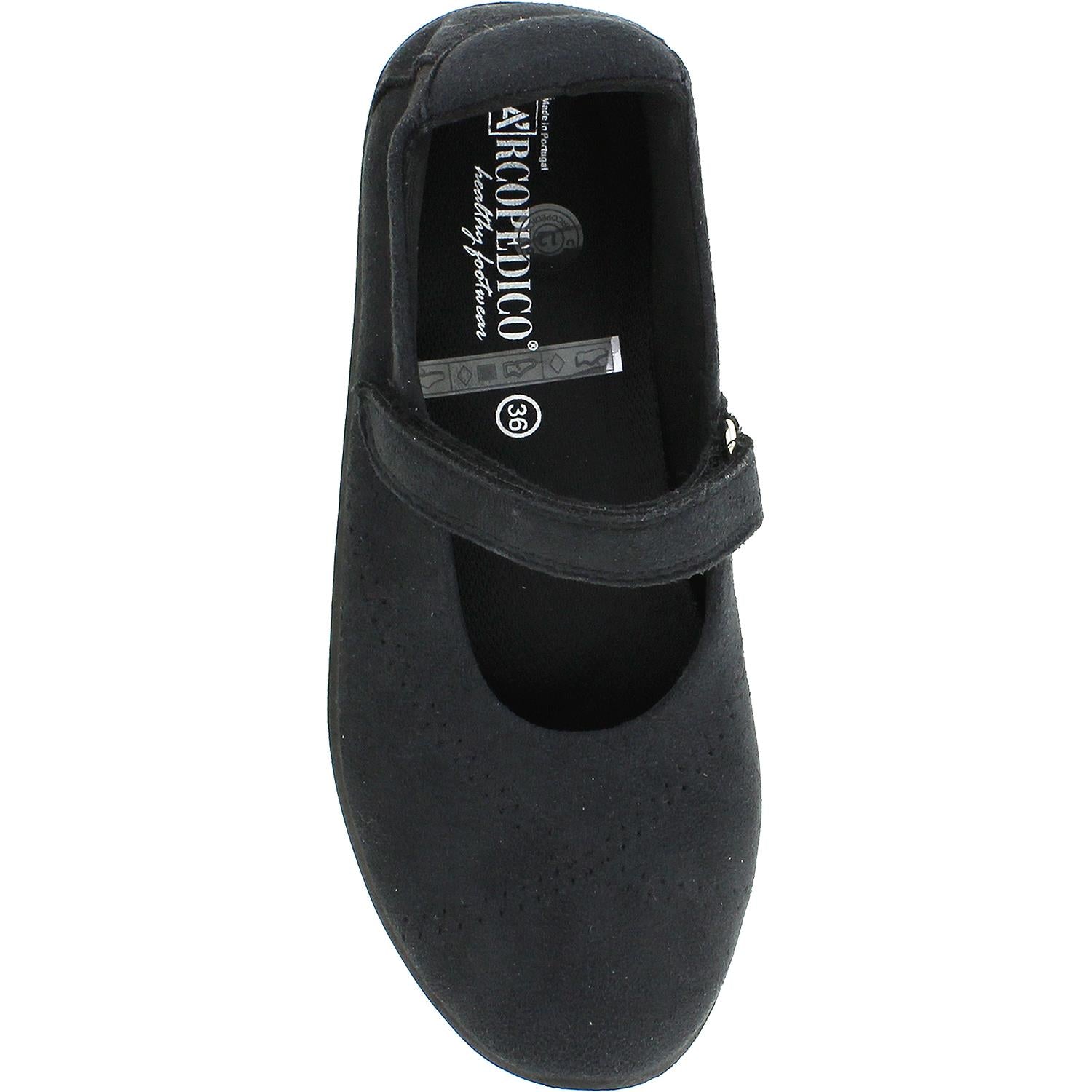 Womens Arcopedico Arcopedico L18 Women's Vegan Shoes Black Synthetic Suede Black Synthetic Suede