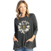 Womens Jess & jane Women's Jess & Jane Cotton Slub Patch Pockets Tunic Black Daisy Day Black Daisy Day