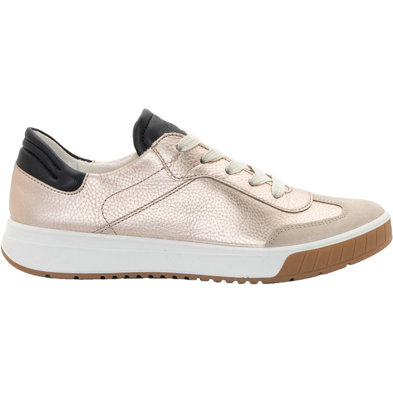 Womens Ara shoes Ara Rhodes Women's Sporty Lace Up Shoes Sand Metallic Leather/Shell Suede Sand Metallic Leather/Shell Suede