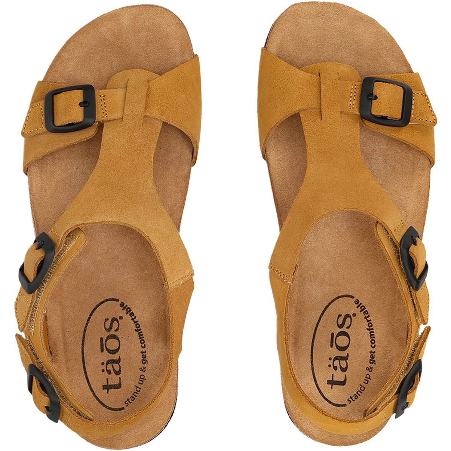Womens Taos Taos MVP Women's Sandals Maize W/White Buckles & Outsole Suede Maize W/White Buckles & Outsole Suede