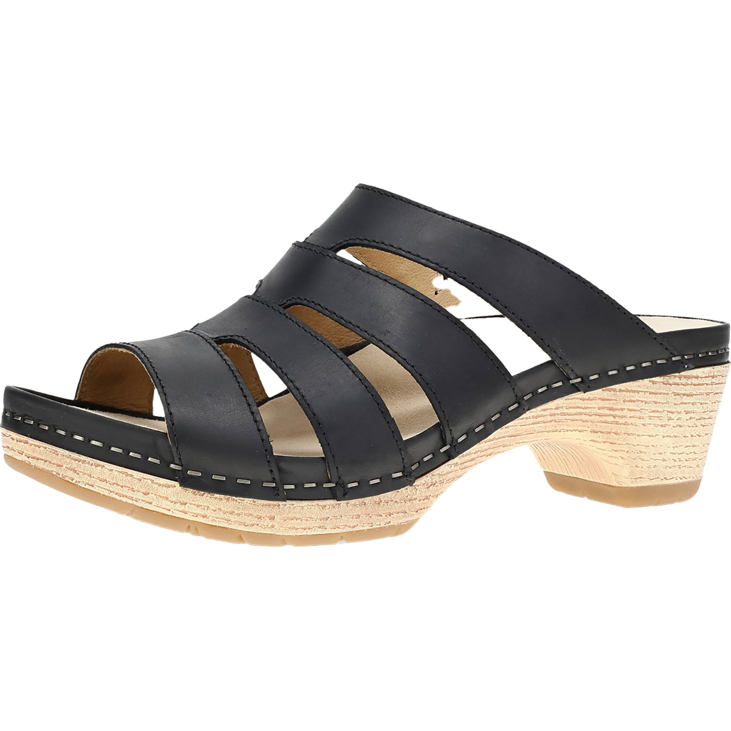 Womens Dansko Dansko Lyndi Women's Slide Sandals Black Oiled Pull Up Leather Black Oiled Pull Up Leather