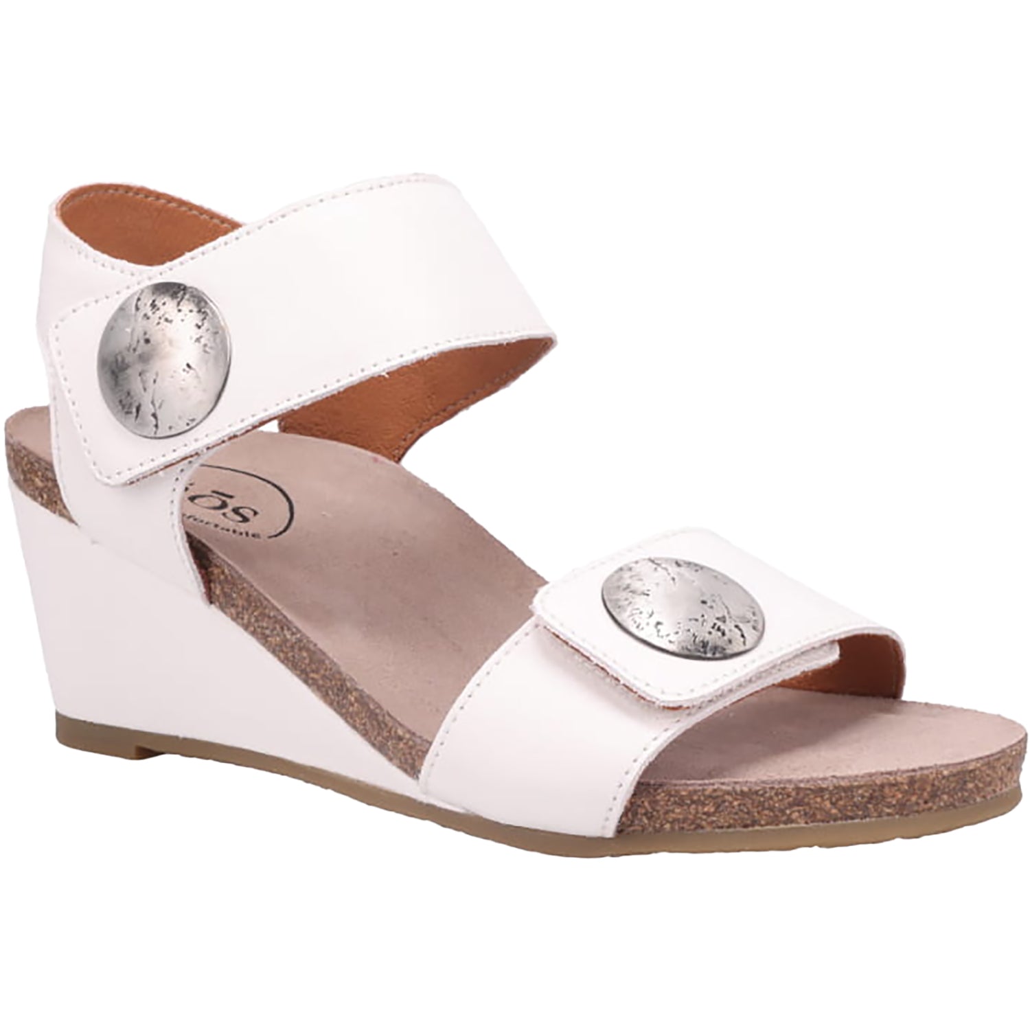 Womens Taos Taos Carousel 3 Women's Wedge Heel Sandals White Leather White Leather