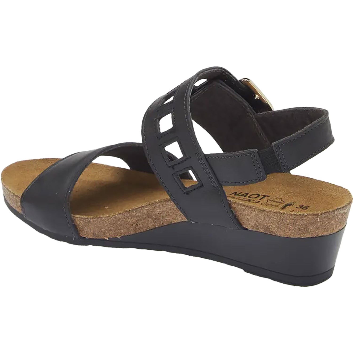 Womens Naot Naot Dynasty Women's Wedge Sandals Jet Black Leather Jet Black Leather