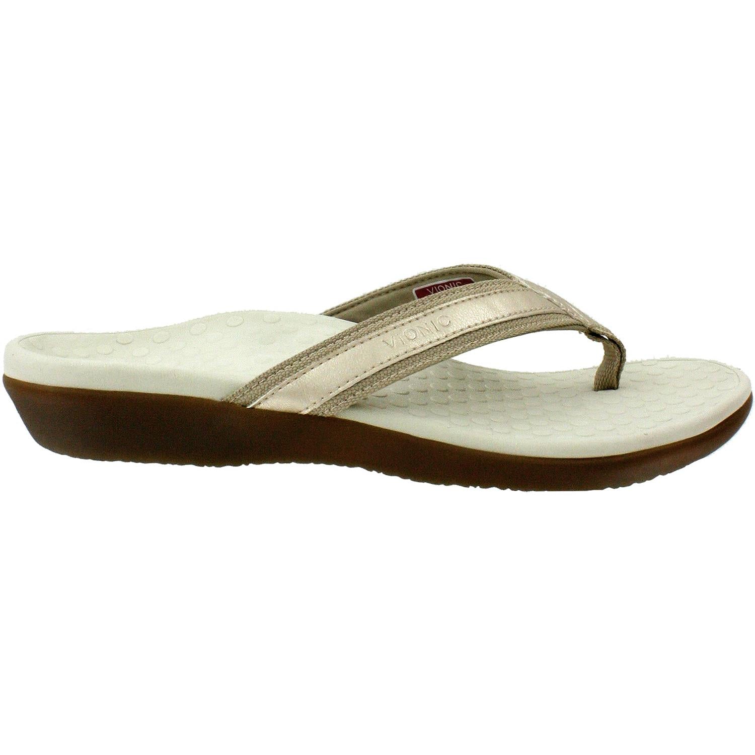 Womens Vionic Vionic Tide II Women's Gold Metallic Leather Gold Metallic Leather