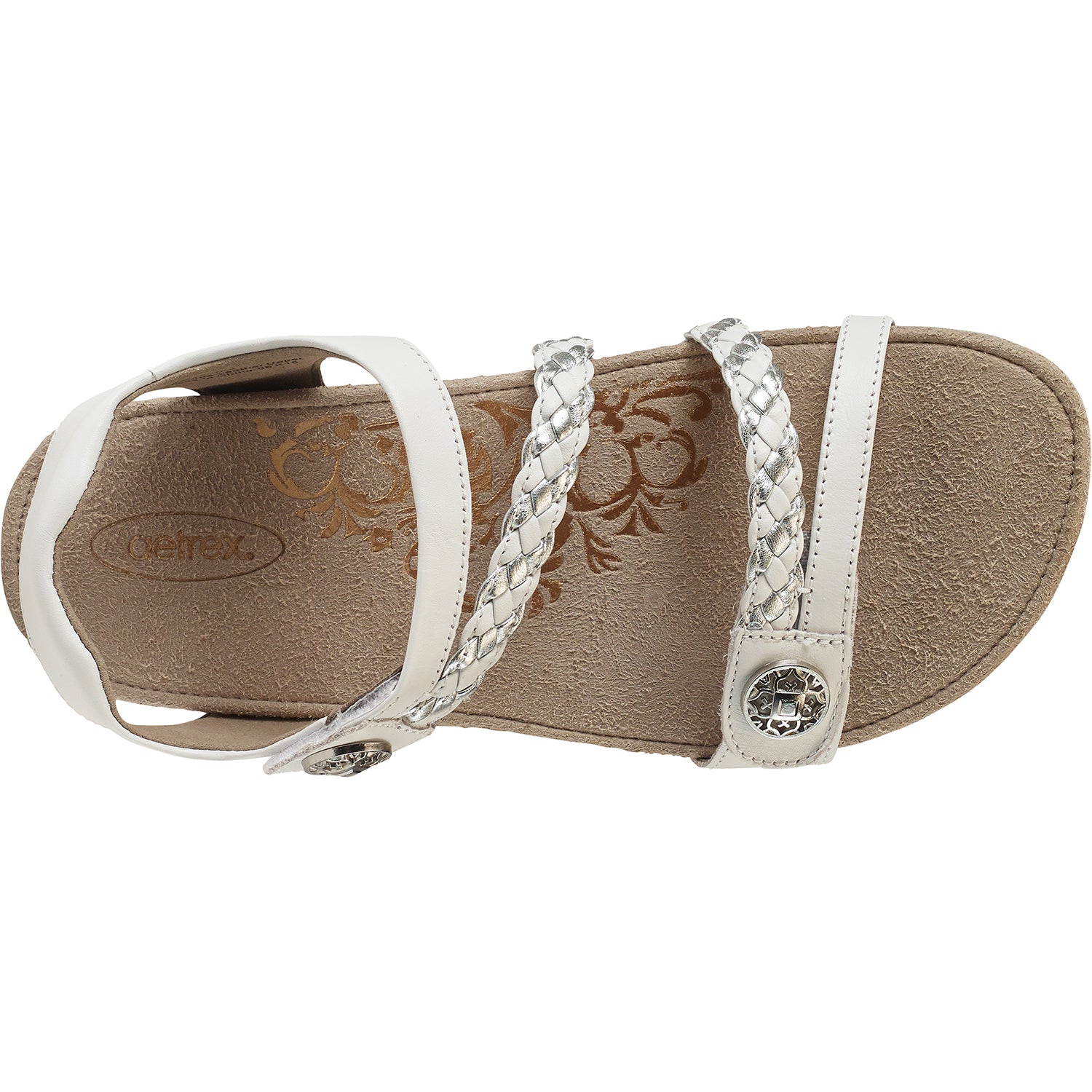 Womens Aetrex Women's Aetrex Jillian White Leather White Leather