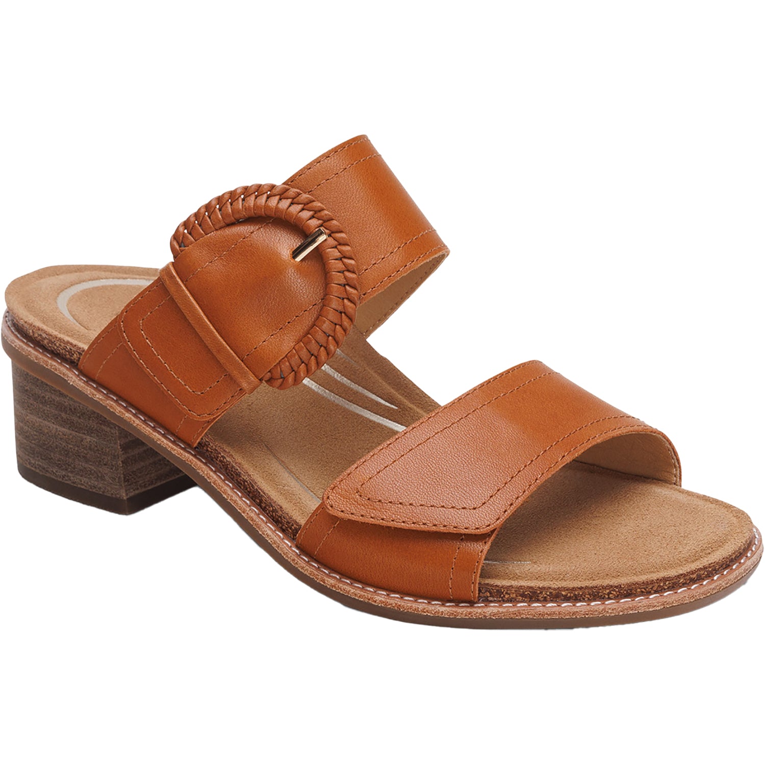 Womens Aetrex Aetrex Tatiana Women's Slide Sandals Cognac Leather Cognac Leather