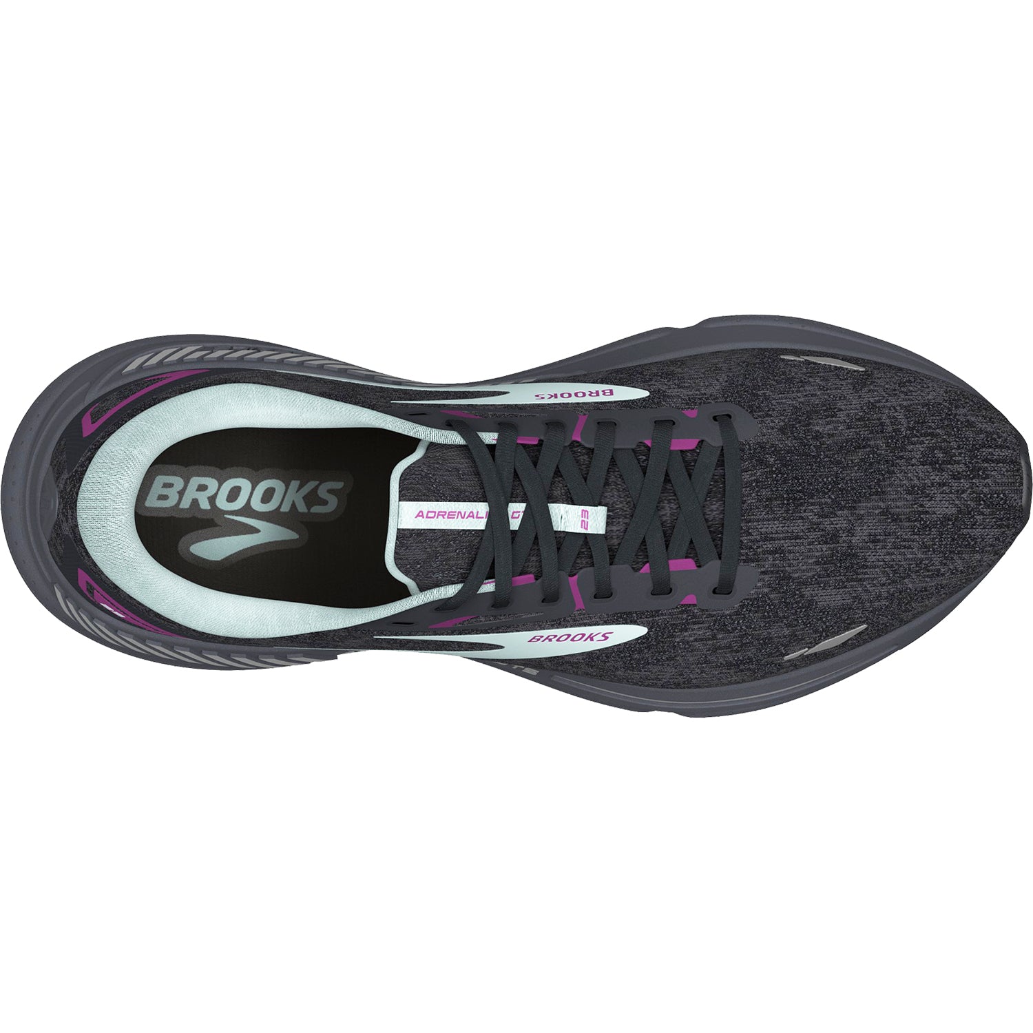 Womens Brooks Women's Brooks Adrenaline GTS 23 Stability Black/Light Blue/Purple Mesh (Stability Support) Black/Light Blue/Purple