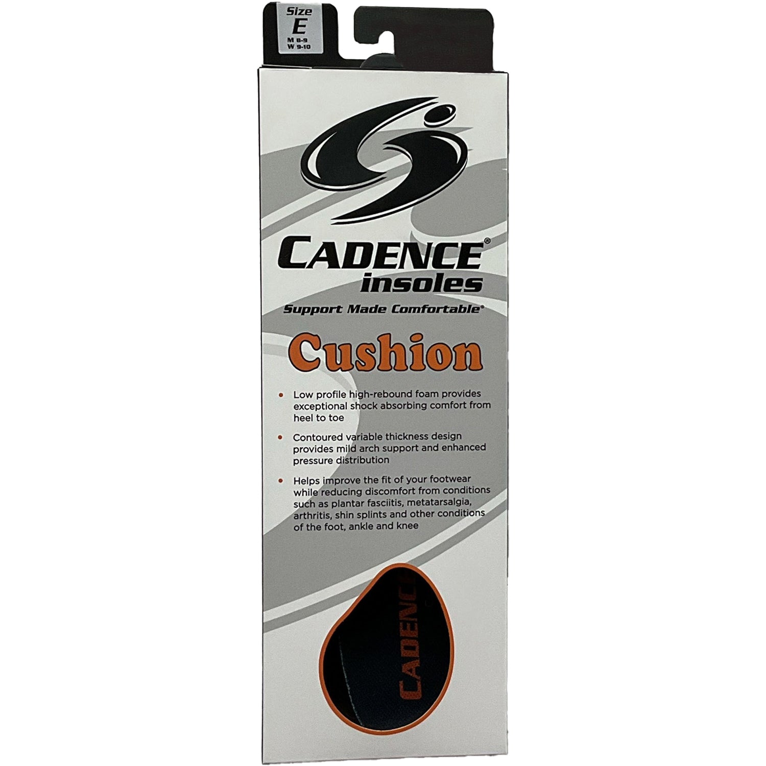 Unisex Cadence insole Cadence Cushion Unisex Replacement Insoles Grey Grey