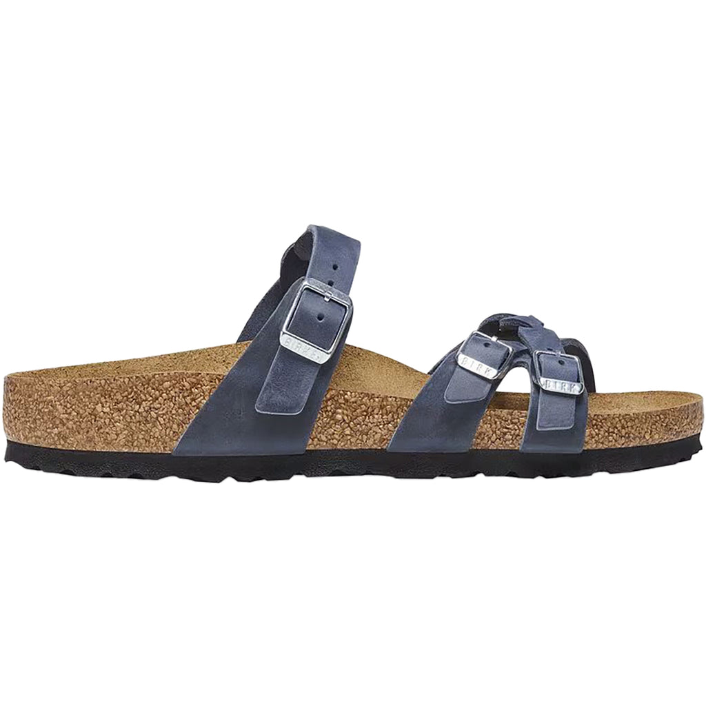 Women's Birkenstock Franca Braid Navy Oiled Leather