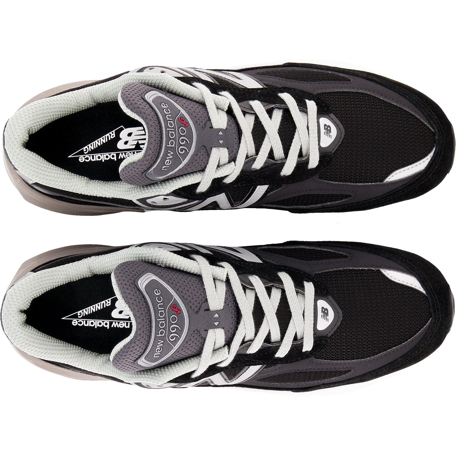 Women's New Balance W990BK6 Black/White Suede/Mesh - Made in