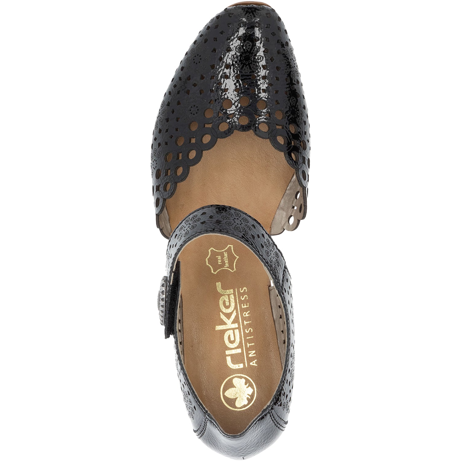 Womens Rieker Rieker 43753-02 Mirjam 53 Women's Dressy Mary Janes Nero/Black Leather Nero/Black Leather