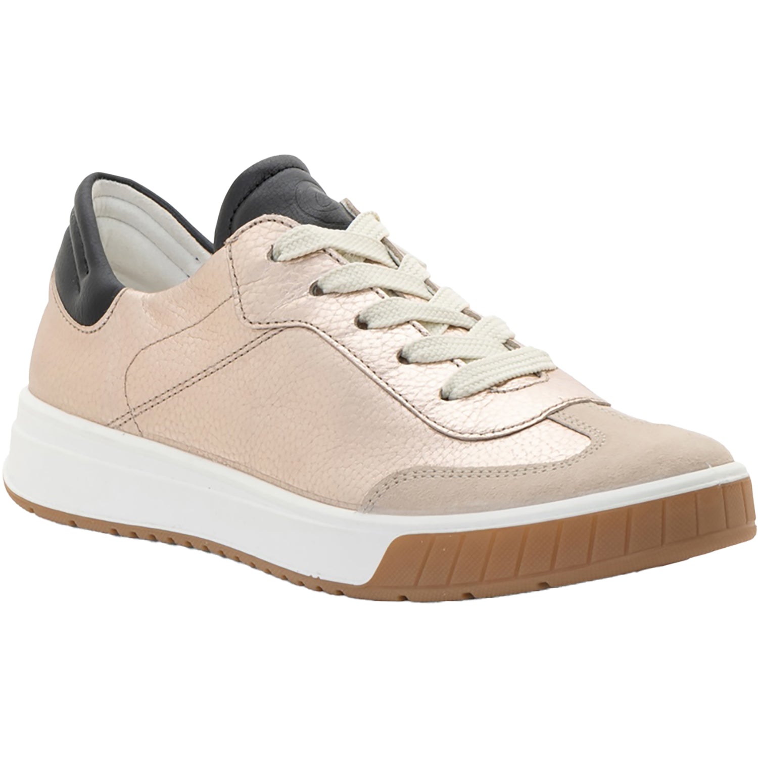 Womens Ara shoes Ara Rhodes Women's Sporty Lace Up Shoes Sand Metallic Leather/Shell Suede Sand Metallic Leather/Shell Suede