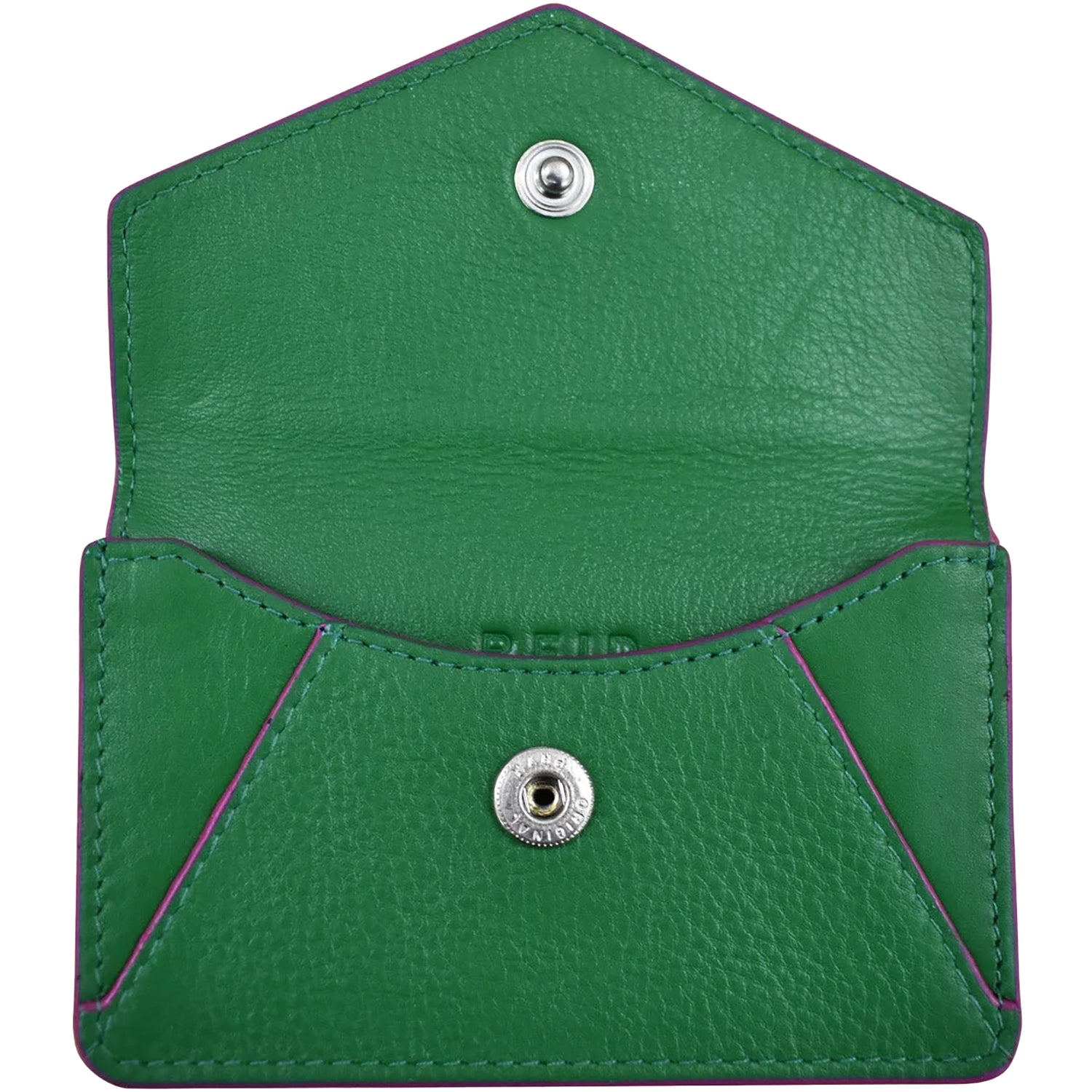 Womens Ili new york ili New York Envelope Business Card Case Emerald/Fab Fuschia Leather Emerald/Fab Fuschia Leather