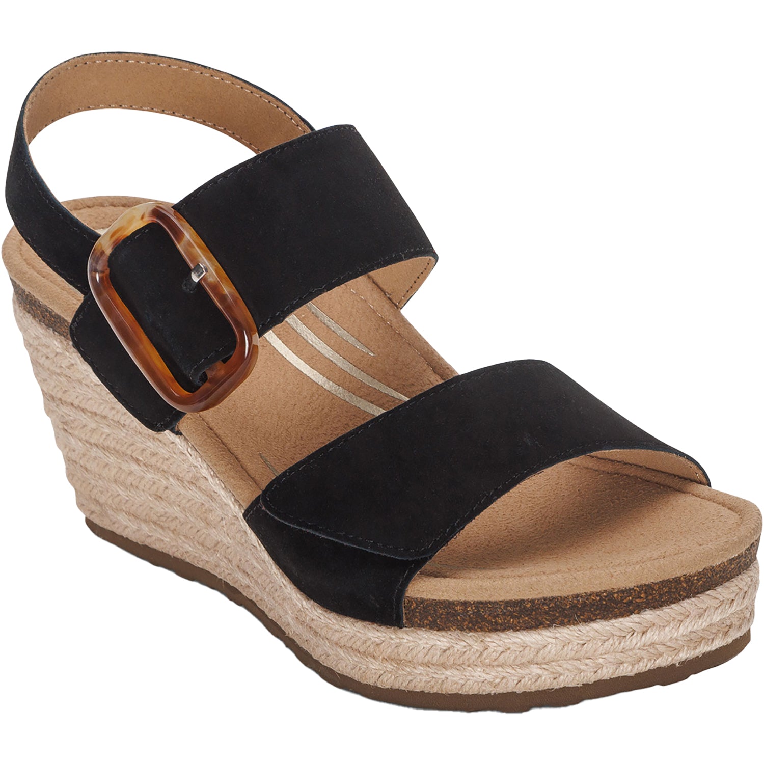 Womens Aetrex Aetrex Ashley Women's Sandals Black Leather Black Leather