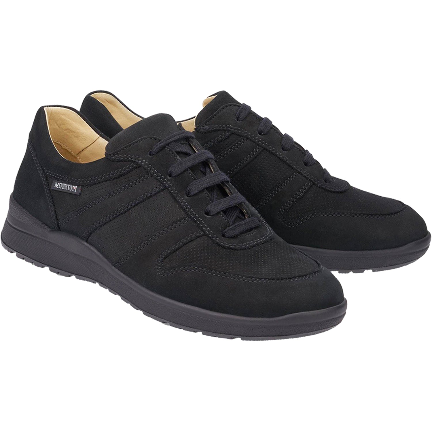 Womens Mephisto Mephisto Rebeca Perf Women's Walking Shoes Black Bucksoft Nubuck Black Bucksoft Nubuck