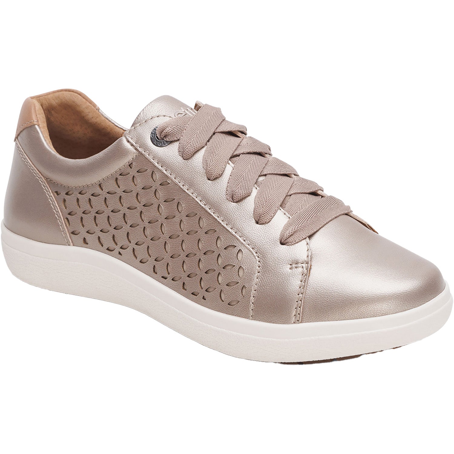 Womens Aetrex Aetrex Courtney Cutout Women's Sporty Lace Up Shoes White Gold White Gold