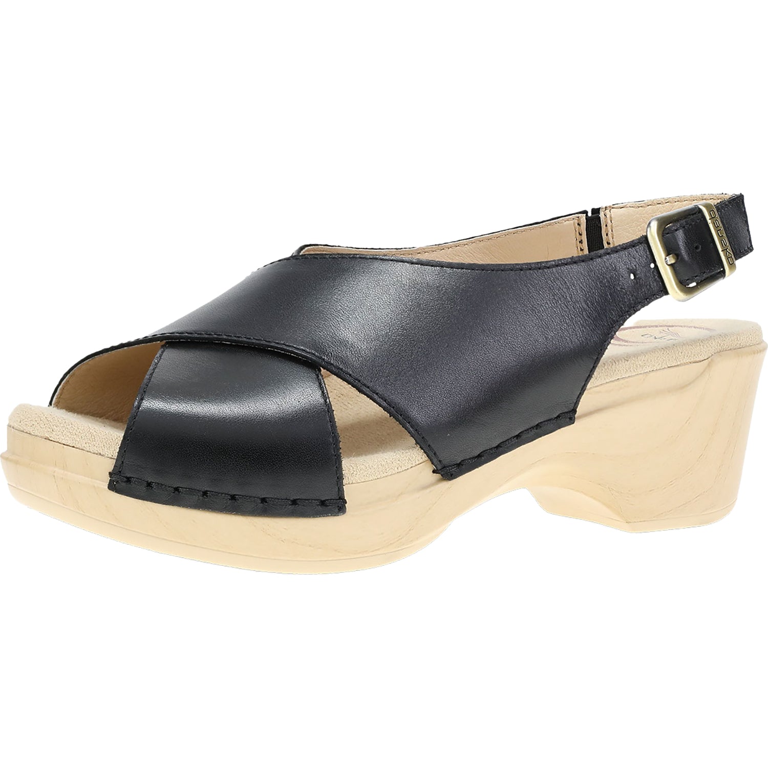 Womens Dansko Dansko Sloane Women's Wedge Sandals Black Calf Leather Black Calf Leather
